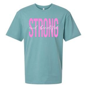 Strong And Beautiful Breast Cancer Awareness Sueded Cloud Jersey T-Shirt