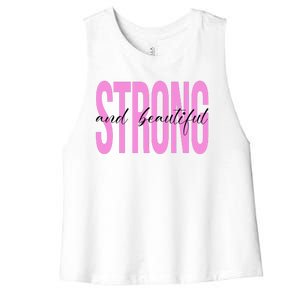 Strong And Beautiful Breast Cancer Awareness Women's Racerback Cropped Tank