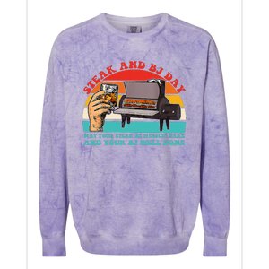 Steak And Bj Day Colorblast Crewneck Sweatshirt