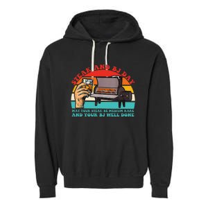 Steak And Bj Day Garment-Dyed Fleece Hoodie