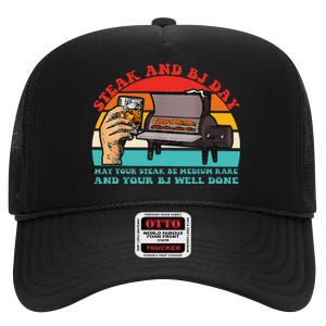 Steak And Bj Day High Crown Mesh Back Trucker Hat