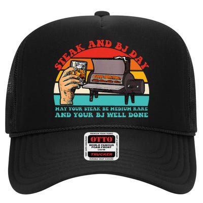 Steak And Bj Day High Crown Mesh Back Trucker Hat