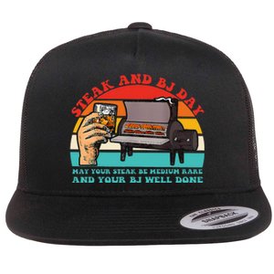 Steak And Bj Day Flat Bill Trucker Hat