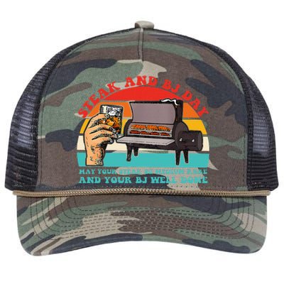 Steak And Bj Day Retro Rope Trucker Hat Cap