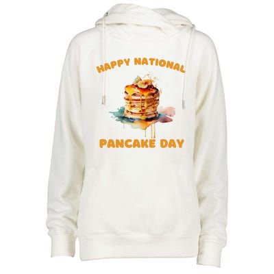 Syrup And Breakfast Happy National Pancake Day Meaningful Gift Womens Funnel Neck Pullover Hood