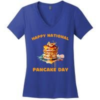 Syrup And Breakfast Happy National Pancake Day Meaningful Gift Women's V-Neck T-Shirt