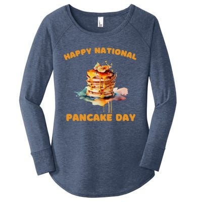 Syrup And Breakfast Happy National Pancake Day Meaningful Gift Women's Perfect Tri Tunic Long Sleeve Shirt