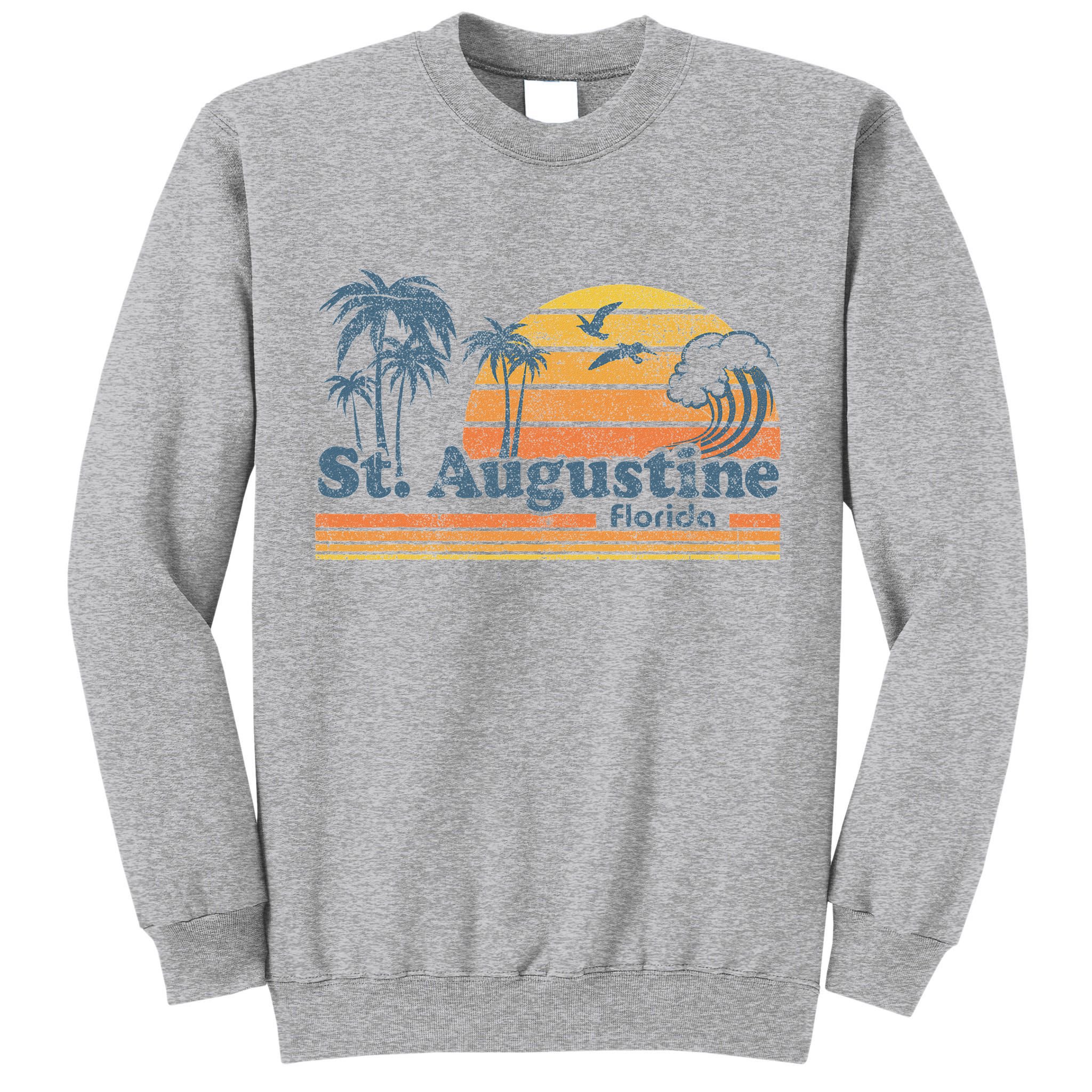 St Augustine Beach Florida Vintage Spring Break 70s Retro Tall Sweatshirt