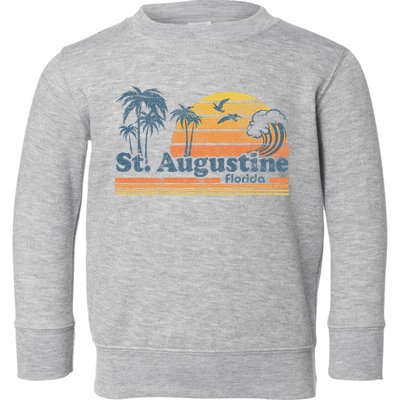 St Augustine Beach Florida Vintage Spring Break 70s Retro Toddler Sweatshirt