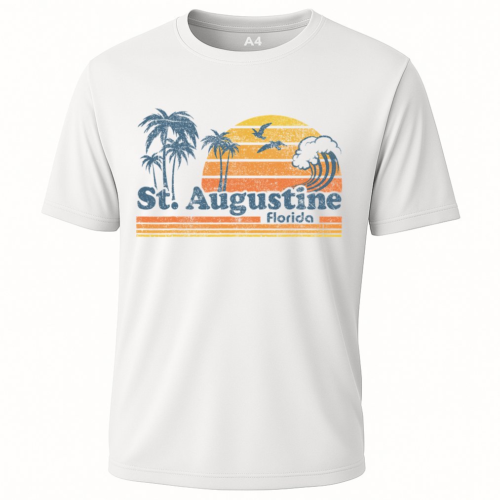 St Augustine Beach Florida Vintage Spring Break 70s Retro Performance Shirt