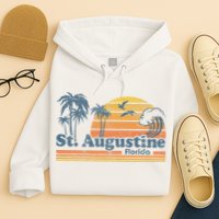 St Augustine Beach Florida Vintage Spring Break 70s Retro Hoodie