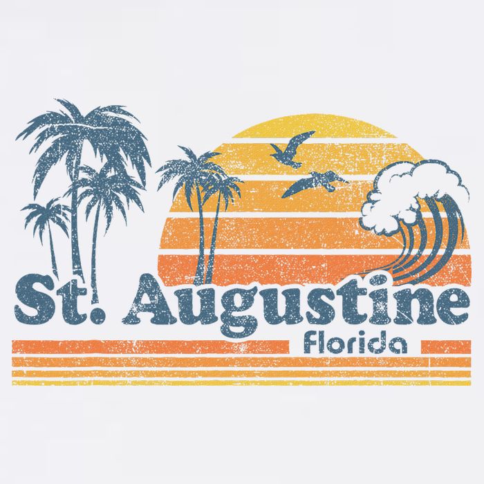 St Augustine Beach Florida Vintage Spring Break 70s Retro Hoodie