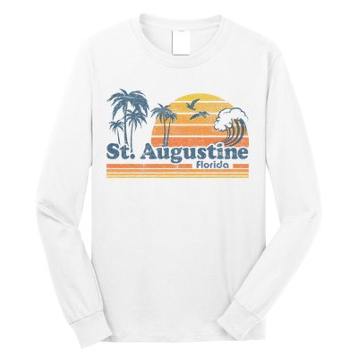 St Augustine Beach Florida Vintage Spring Break 70s Retro Long Sleeve Shirt