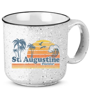 St Augustine Beach Florida Vintage Spring Break 70s Retro 15oz Campfire Ceramic Mug