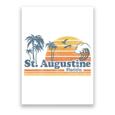 St Augustine Beach Florida Vintage Spring Break 70s Retro Poster
