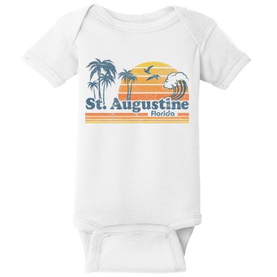 St Augustine Beach Florida Vintage Spring Break 70s Retro Baby Bodysuit