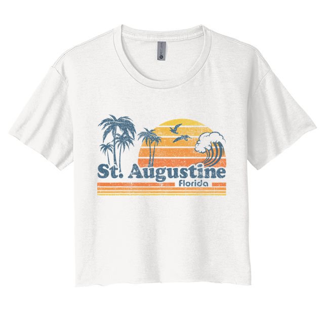 St Augustine Beach Florida Vintage Spring Break 70s Retro Crop Top