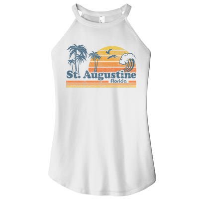St Augustine Beach Florida Vintage Spring Break 70s Retro Women's Perfect Tri Rocker Tank