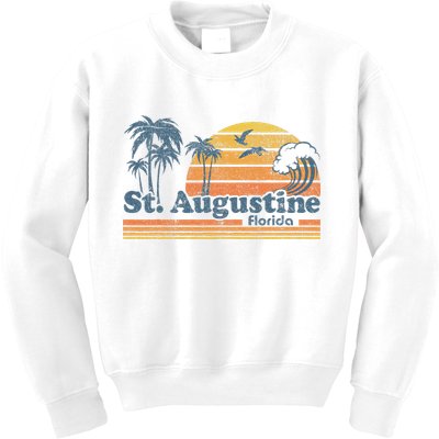 St Augustine Beach Florida Vintage Spring Break 70s Retro Kids Sweatshirt