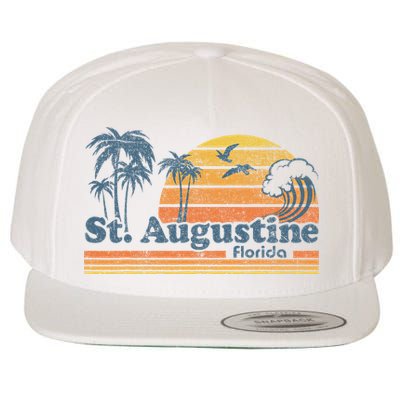 St Augustine Beach Florida Vintage Spring Break 70s Retro Wool Snapback Cap