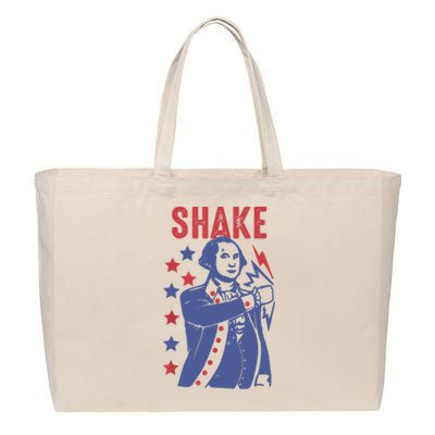 Shake And Bake Funny Couple Matching 4th Of July Shake Cotton Canvas Jumbo Tote