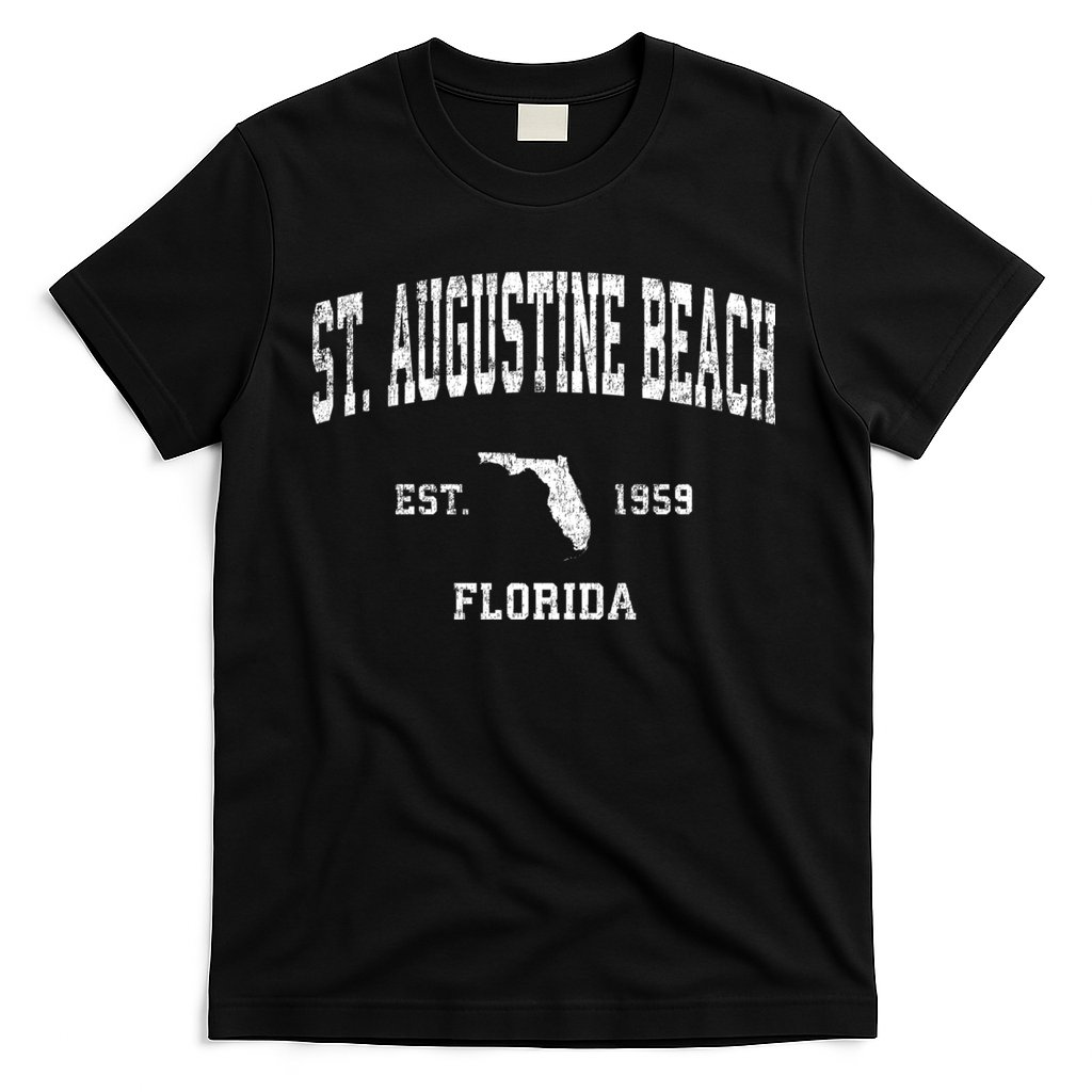 St. Augustine Beach Florida Fl Vintage Established Athletic Sports Design T-Shirt