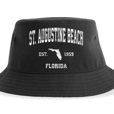 St. Augustine Beach Florida Fl Vintage Established Athletic Sports Design Sustainable Bucket Hat