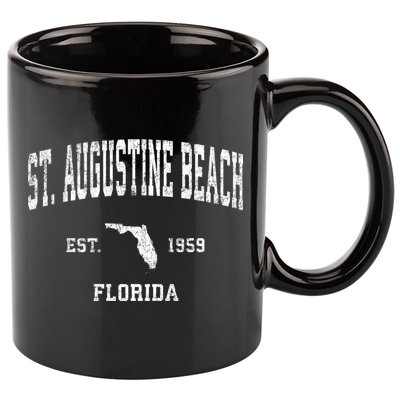 St. Augustine Beach Florida Fl Vintage Established Athletic Sports Design 11oz C Handle Ceramic Mug