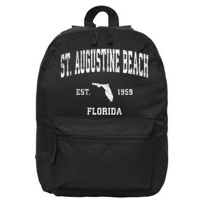 St. Augustine Beach Florida Fl Vintage Established Athletic Sports Design 16 in Basic Backpack