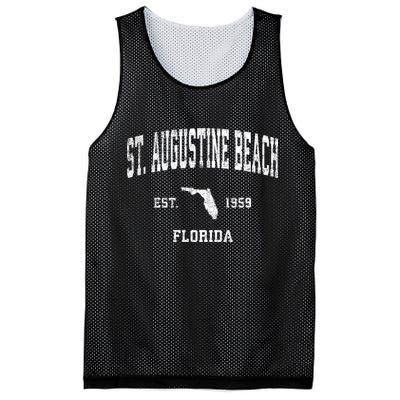 St. Augustine Beach Florida Fl Vintage Established Athletic Sports Design Mesh Reversible Basketball Jersey Tank