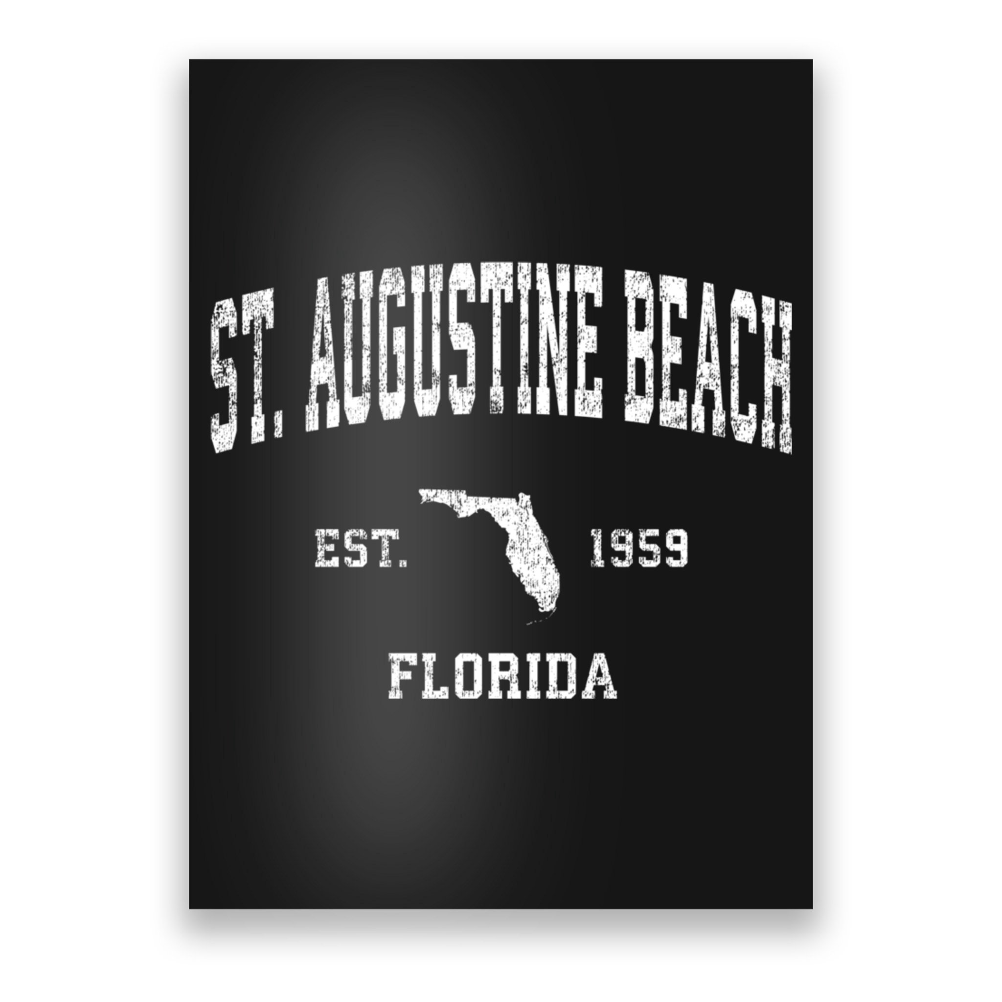 St. Augustine Beach Florida Fl Vintage Established Athletic Sports Design Poster