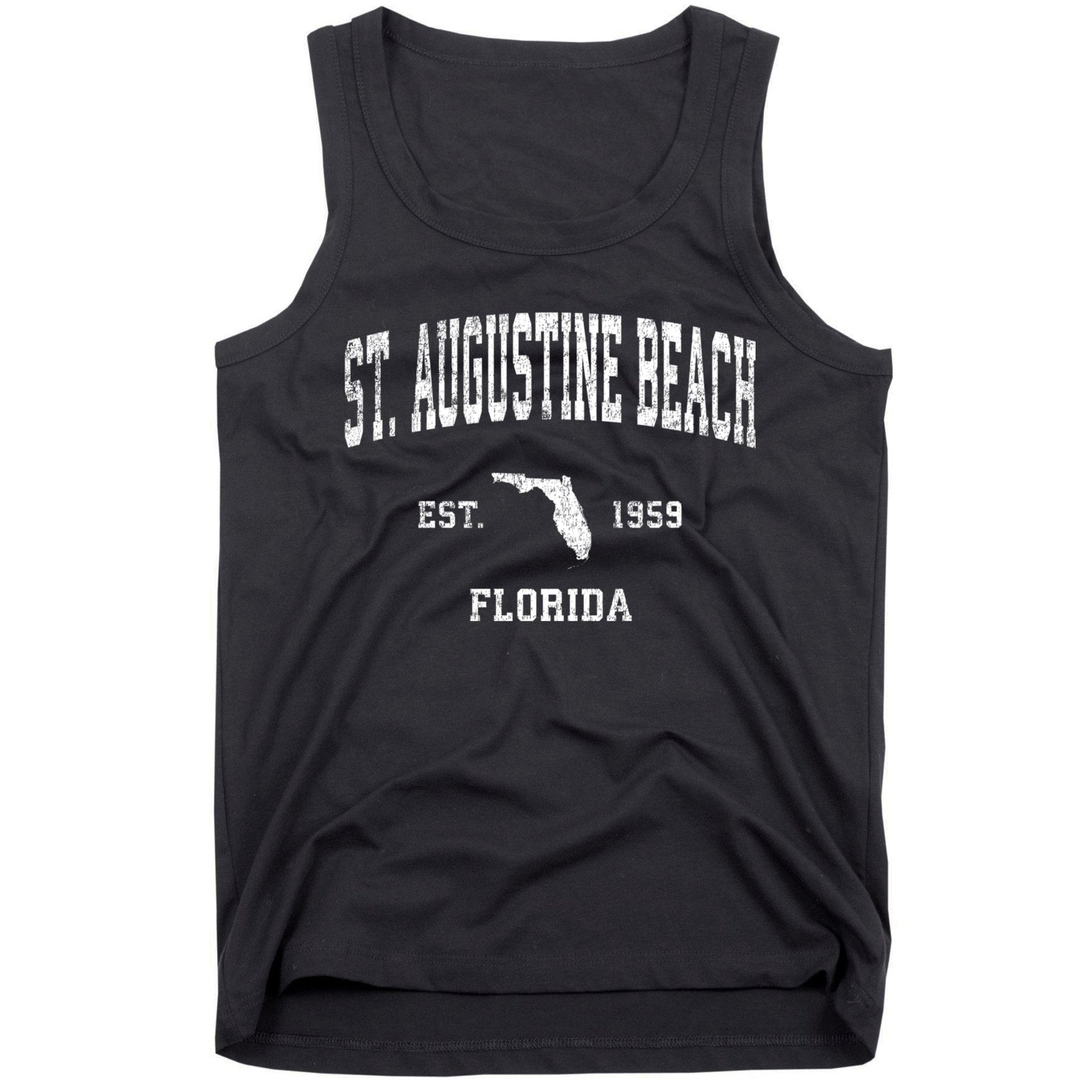 St. Augustine Beach Florida Fl Vintage Established Athletic Sports Design Tank Top