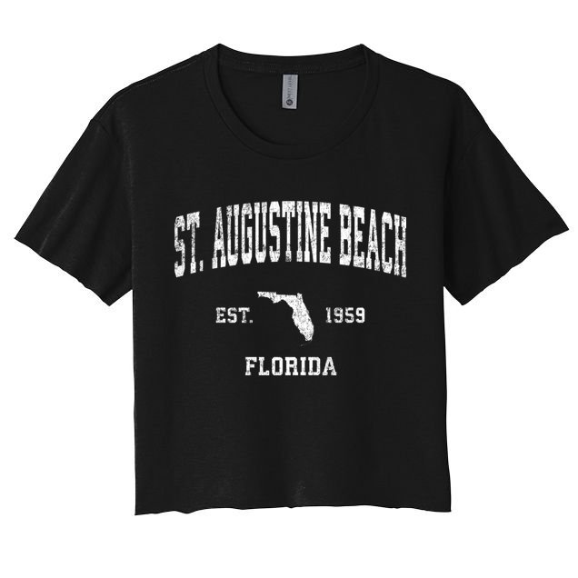 St. Augustine Beach Florida Fl Vintage Established Athletic Sports Design Crop Top