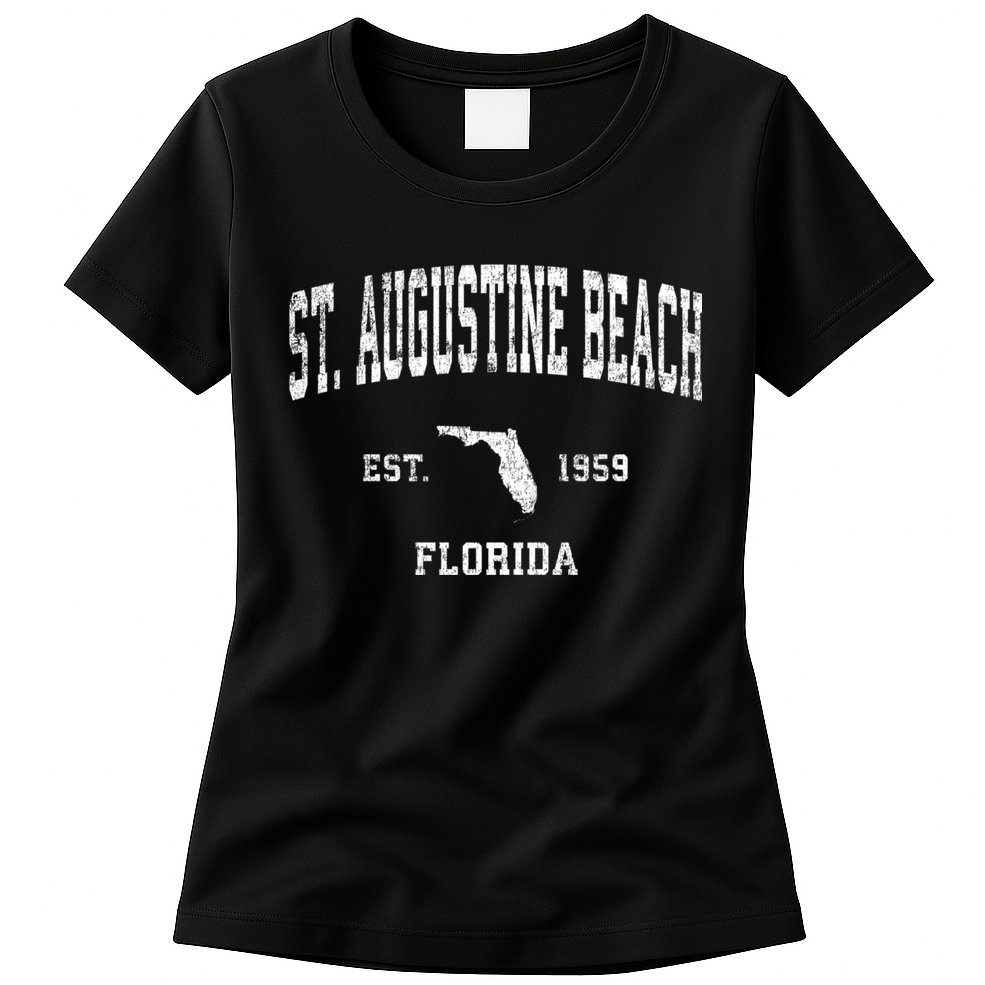 St. Augustine Beach Florida Fl Vintage Established Athletic Sports Design Womens T-Shirt
