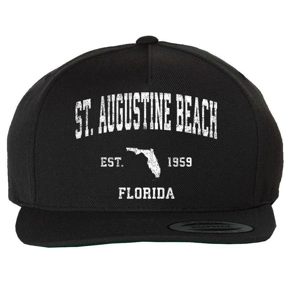 St. Augustine Beach Florida Fl Vintage Established Athletic Sports Design Wool Snapback Cap