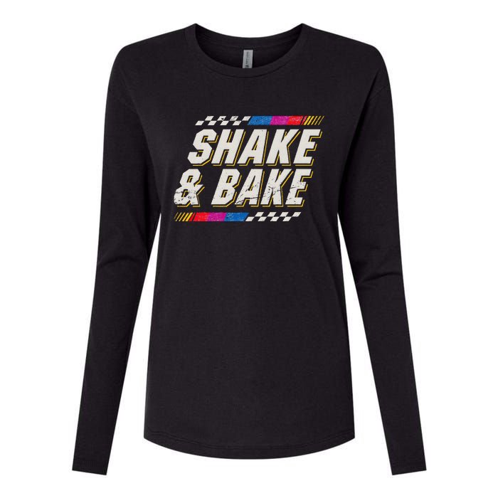 Shake And Bake Funny Racer Womens Cotton Relaxed Long Sleeve T-Shirt