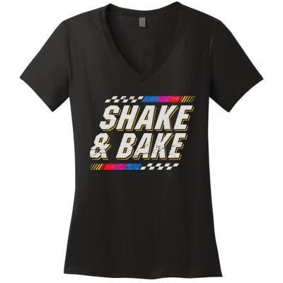 Shake And Bake Funny Racer Women's V-Neck T-Shirt