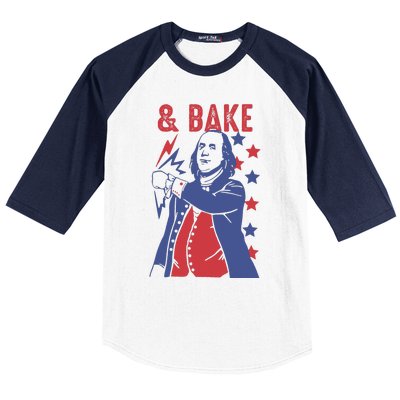 Shake And Bake Funny Couple Matching 4th of July Bake Baseball Sleeve Shirt