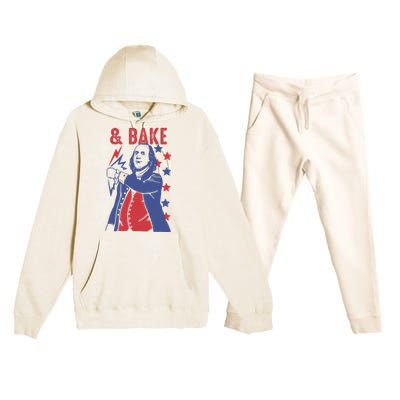 Shake And Bake Funny Couple Matching 4th of July Bake Premium Hooded Sweatsuit Set