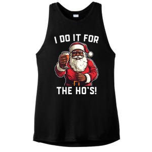 Santa And Beerfunny Christmas Xmas I Do It For The HoS Gift Ladies PosiCharge Tri-Blend Wicking Tank