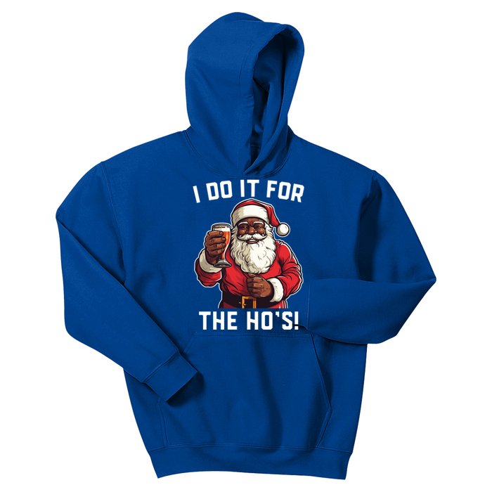 Santa And Beerfunny Christmas Xmas I Do It For The HoS Gift Kids Hoodie