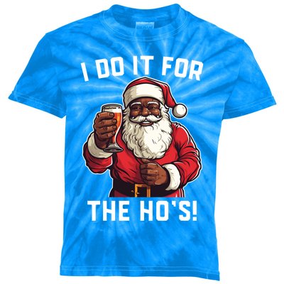 Santa And Beerfunny Christmas Xmas I Do It For The HoS Gift Kids Tie-Dye T-Shirt