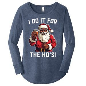 Santa And Beerfunny Christmas Xmas I Do It For The HoS Gift Women's Perfect Tri Tunic Long Sleeve Shirt