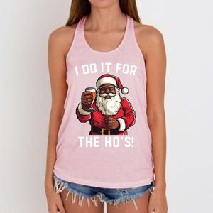 Santa And Beerfunny Christmas Xmas I Do It For The HoS Gift Women's Knotted Racerback Tank