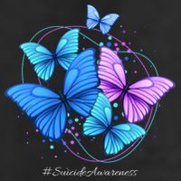 Suicide Awareness Butterfly 7 Panel Mesh Trucker Snapback Hat