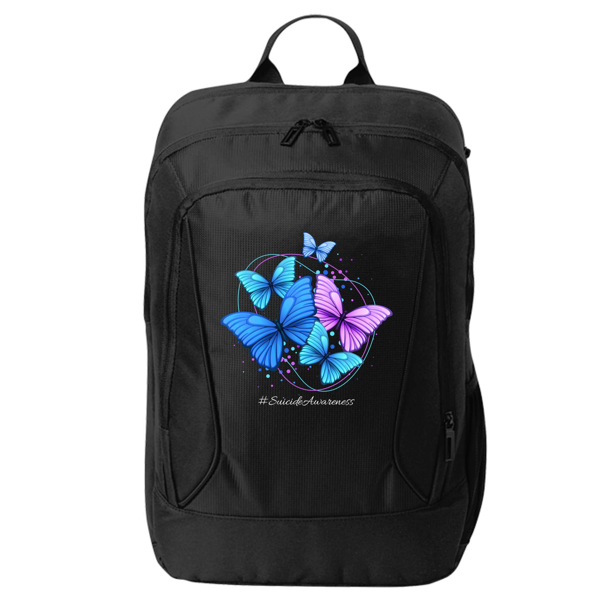 Suicide Awareness Butterfly City Backpack