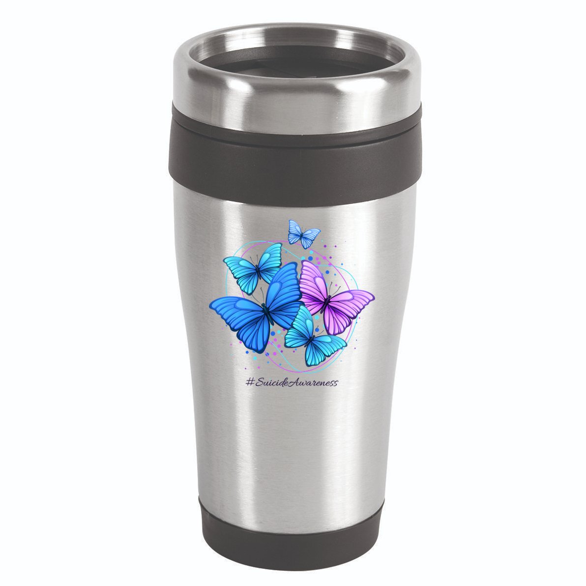 Suicide Awareness Butterfly 16oz Travel Tumbler