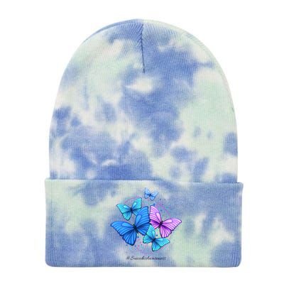 Suicide Awareness Butterfly Tie Dye 12in Knit Beanie