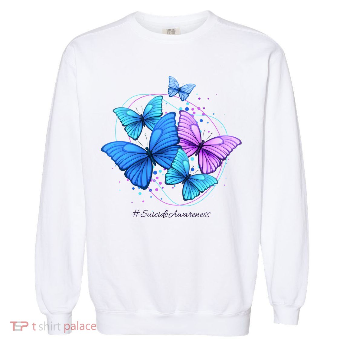 Suicide Awareness Butterfly Garment-Dyed Sweatshirt