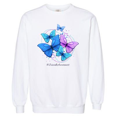 Suicide Awareness Butterfly Garment-Dyed Sweatshirt